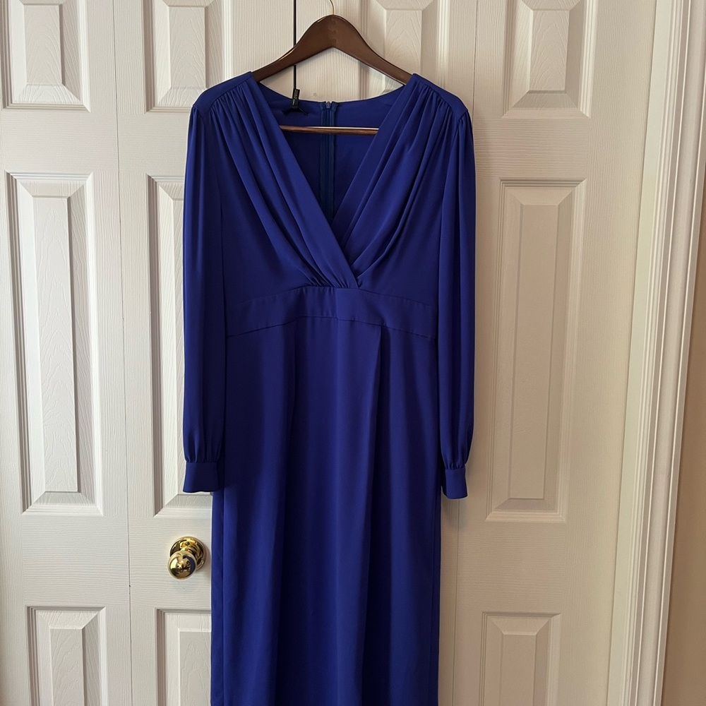 Escada Dark Cobalt Long Sleeve Dress